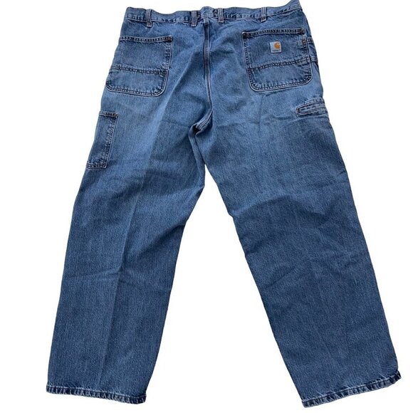 Carhartt SIZE 33x32" Dungaree B223 LVN Vintage Blue Jeans w Multi-Use Pockett - Picture 3 of 7